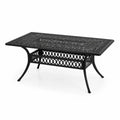 Rechteckiger Aluminium-Gartentisch Schwarz 160x90 cm