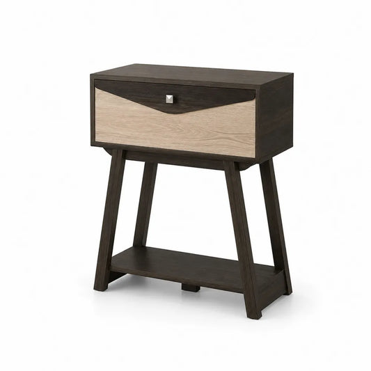 Holz Konsolentisch mit Schublade Dunkelbraun/Beige